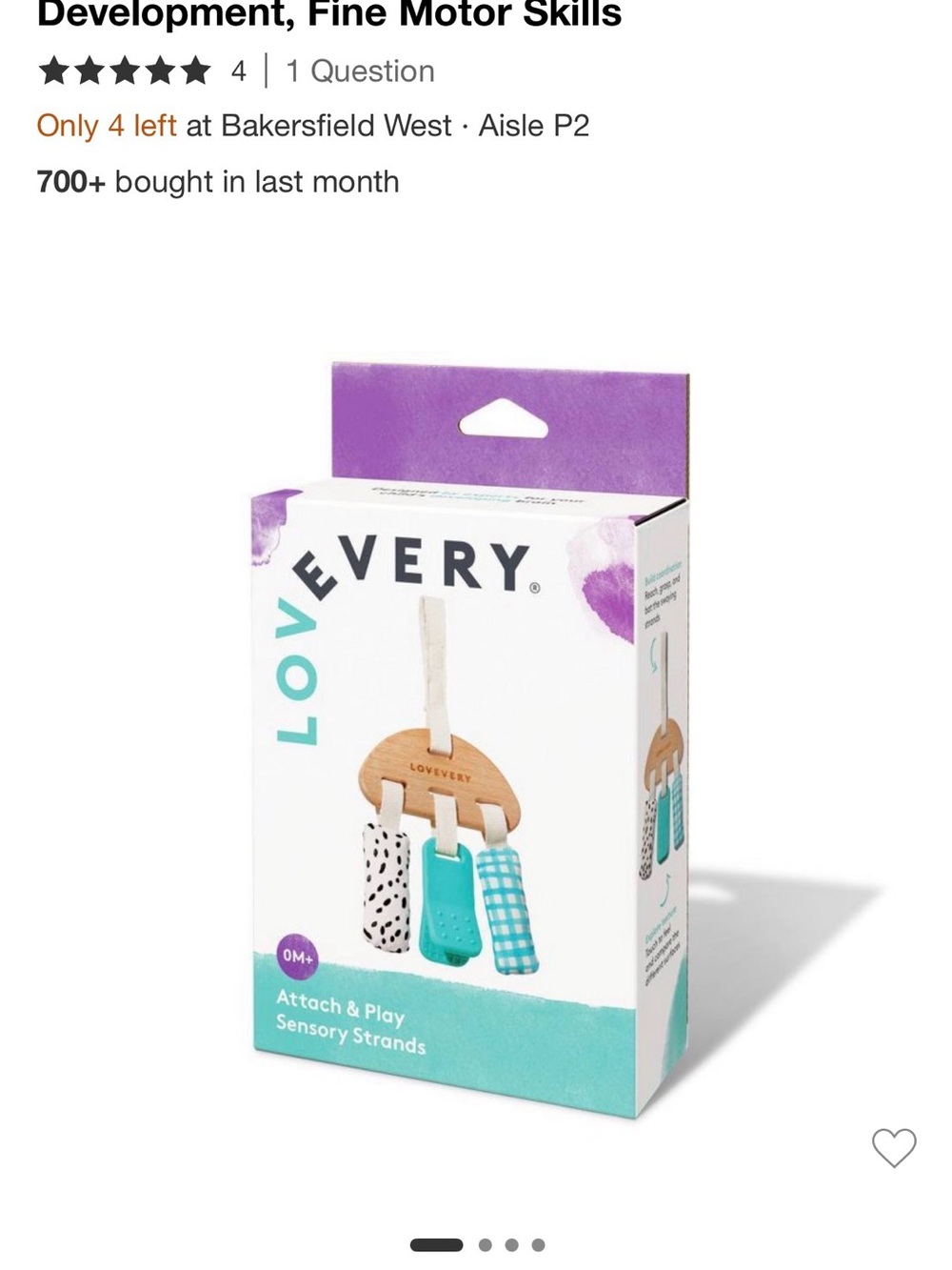 Lovevery Attach & Play Sensory Strands – Teal/White